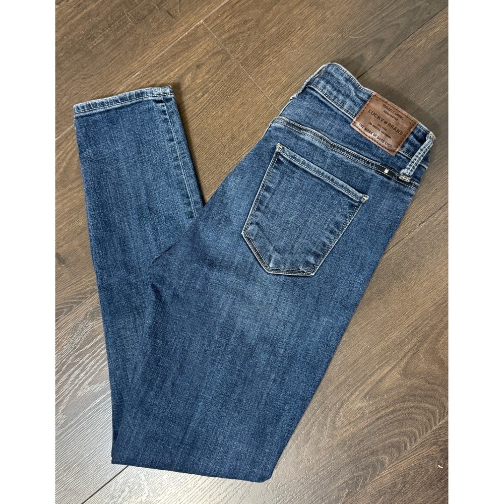 Lucky Brand Hayden Crop Skinny Jeans Medium‎ Wash Blue Mid Rise Size 6 28